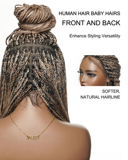 HD Full Lace Knotless Micro Box Braided Wig 36" 200 Strands