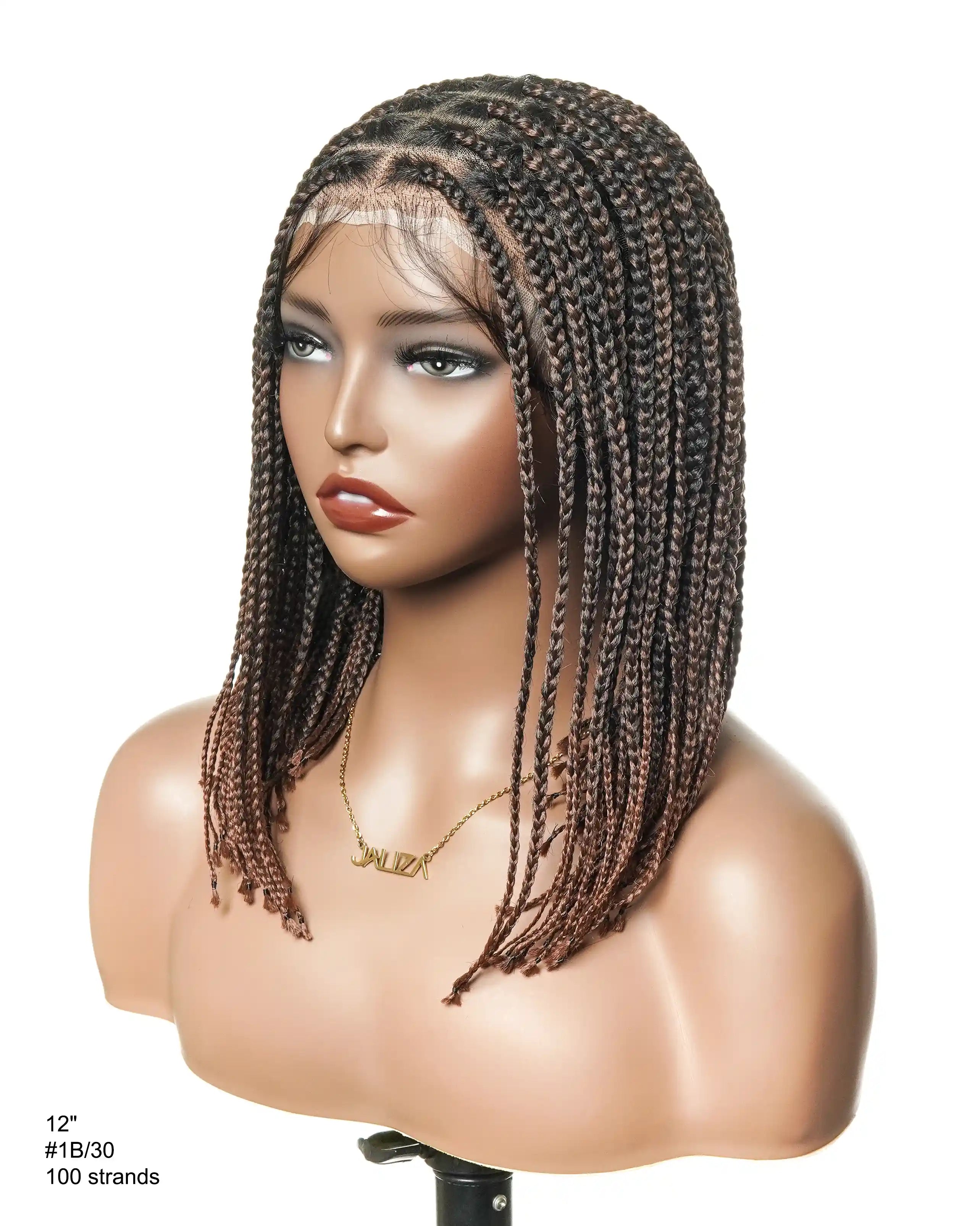 12" Knotless HD Full Lace Bob Box Braided Wig