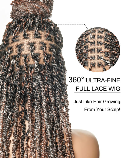 Super Lightweight Passion Twist 28“ HD Full Lace Braided Wig 100 Strands