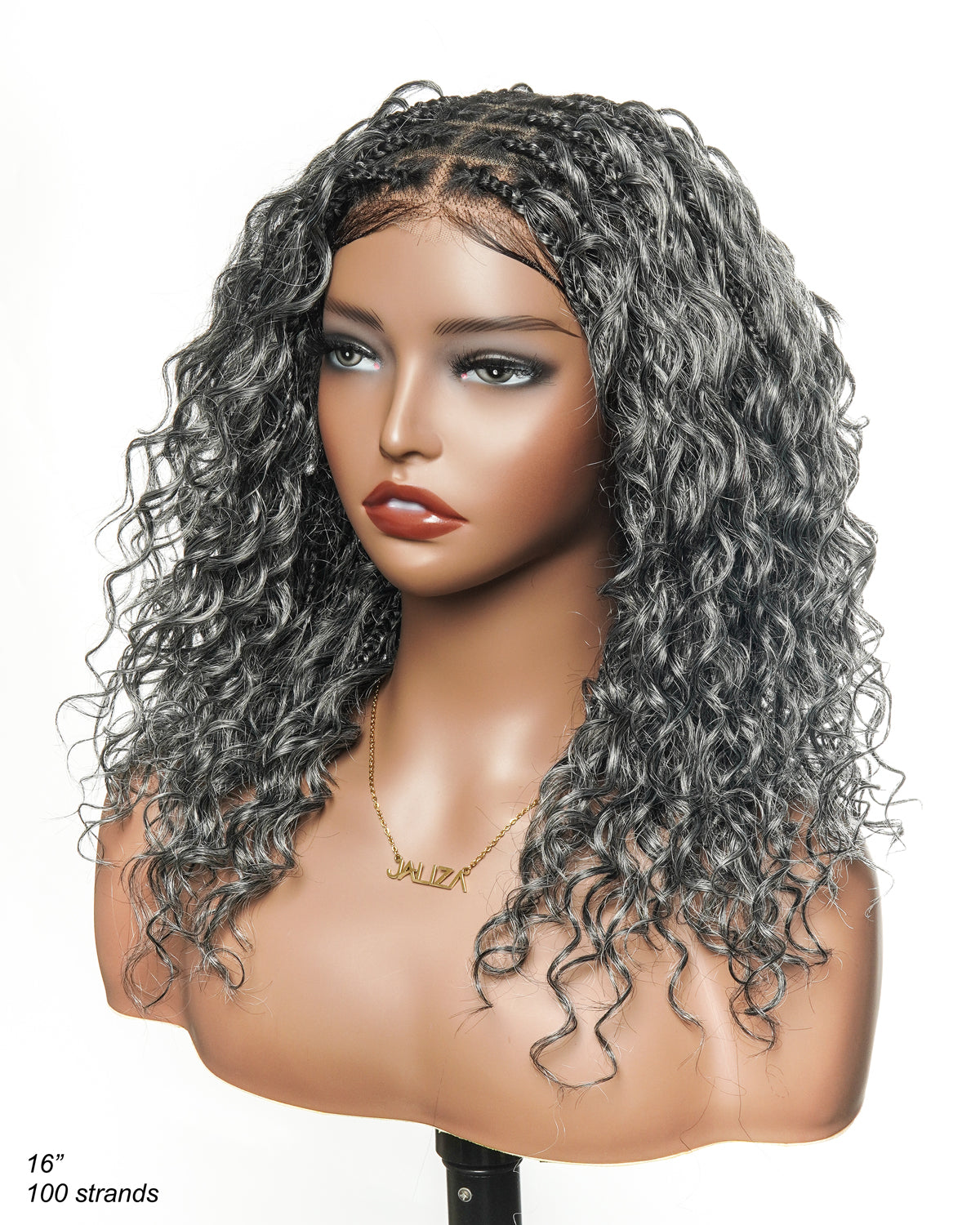 salt and pepper small box boho braided wig